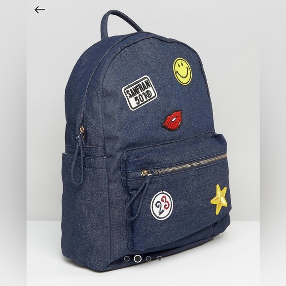 Yoki Denim backpack with patches from ASOS - Picture 3 of 7